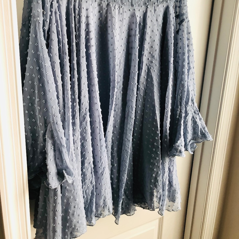 Boohoo DOBBY MESH PLEATED DETAIL SMOCK DRESS